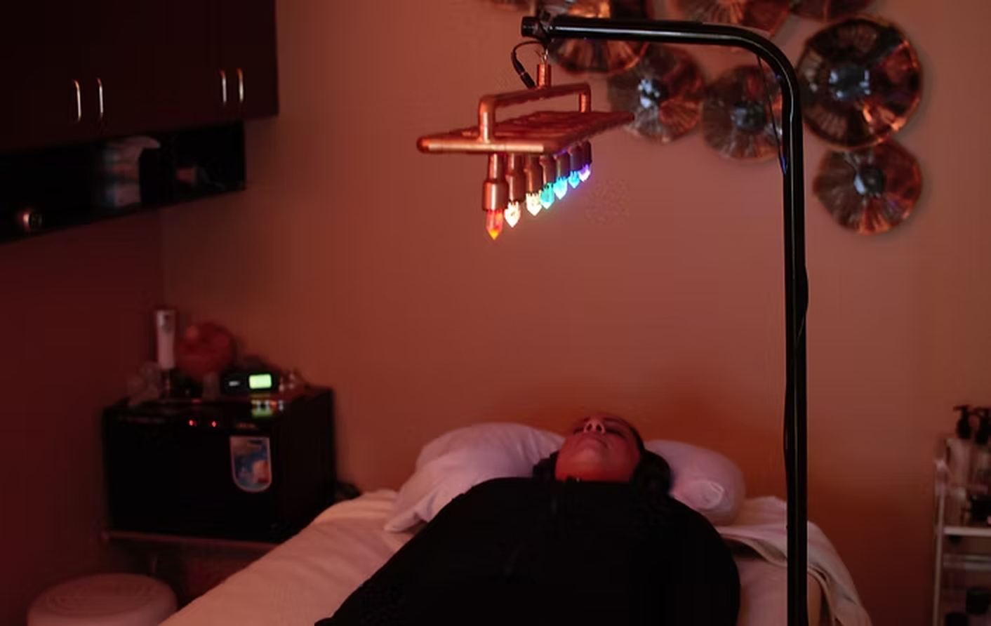 LED Crystal Light Therapy session at A Good Life Massage